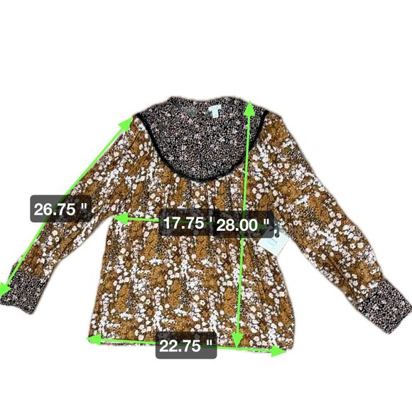 NWT* Hinge for Nordstrom Mix Print Top - Women's Large - Picture 7 of 9